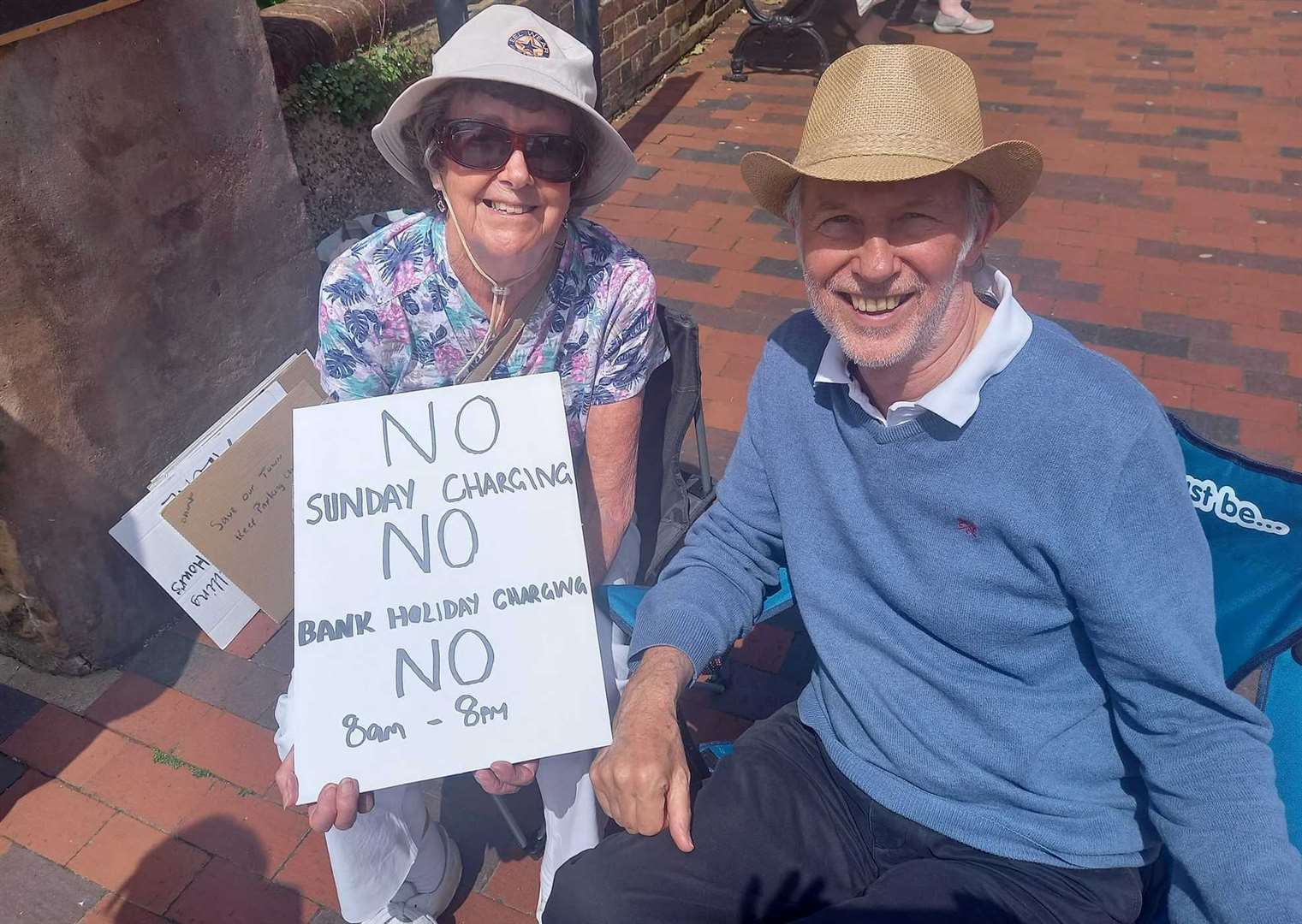 A rally was held in protest of the introduction of Sunday parking fees. Picture: Tonbridge Daily