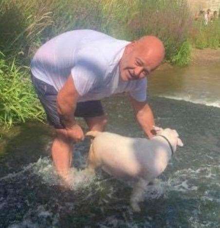 Mr Maloney with his dog Suzie