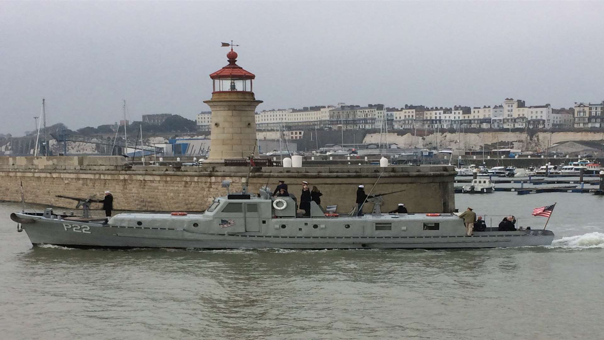 P22 taking dignitaries out to lay wreath's in the commemoration of the 75th anniversary of the Channel Dash from Ramsgate