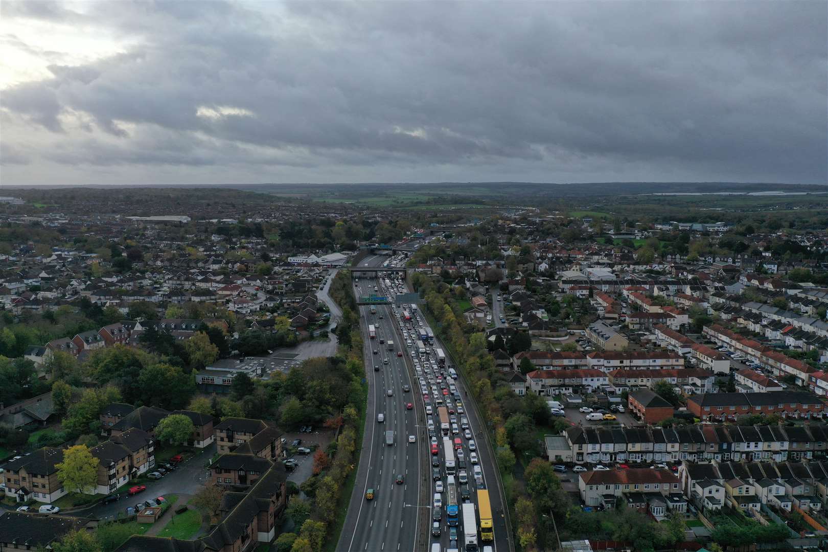 The protest caused miles of congestion and traffic. Picture: UKNIP