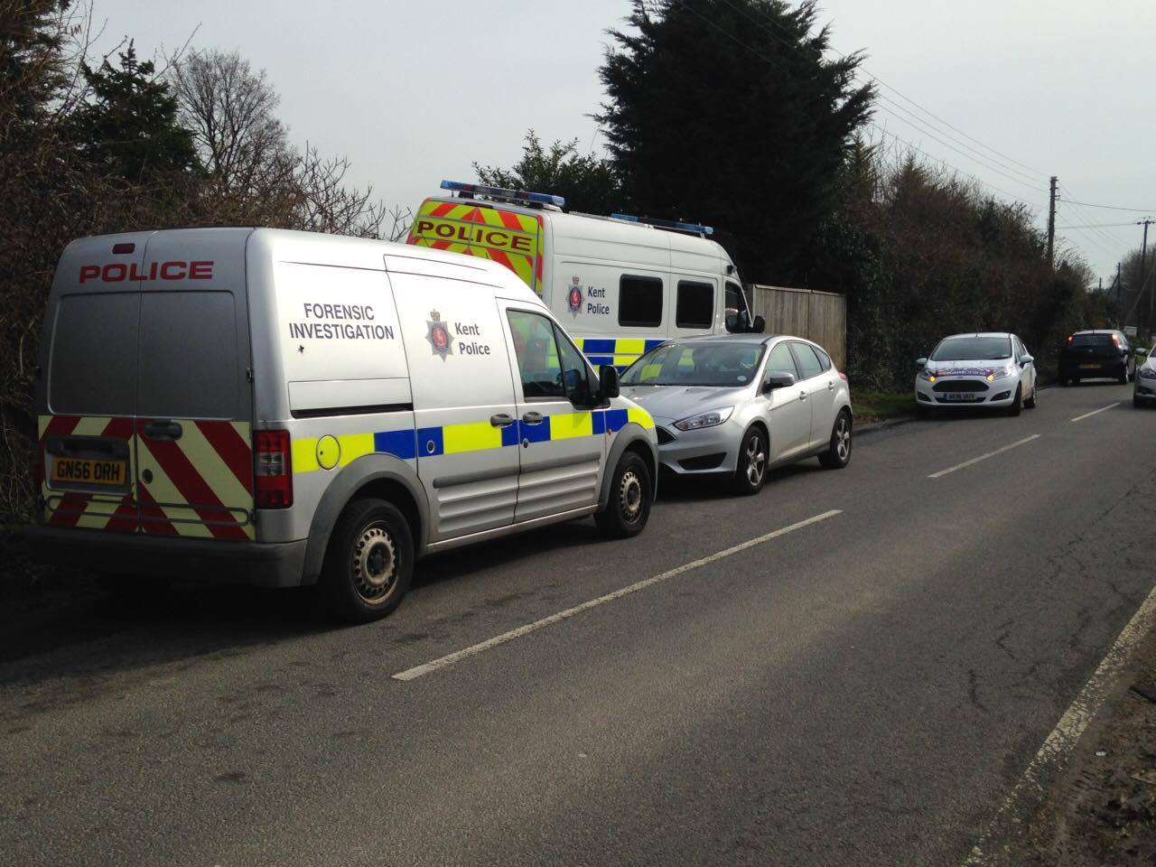 Police at the scene on Thursday morning