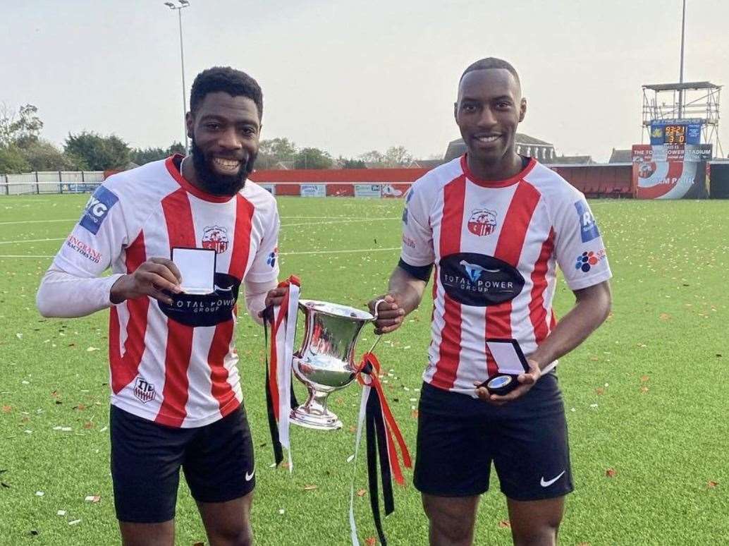 He has a great season at Sheppey United, winning the Kent Senior Trophy. Picture: Jahmal Howlett-Mundle