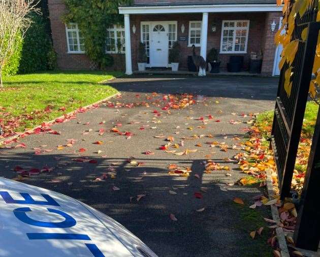 Officers returned the Emu, who is called Rodney, safely to his owners. Picture: Kent Police