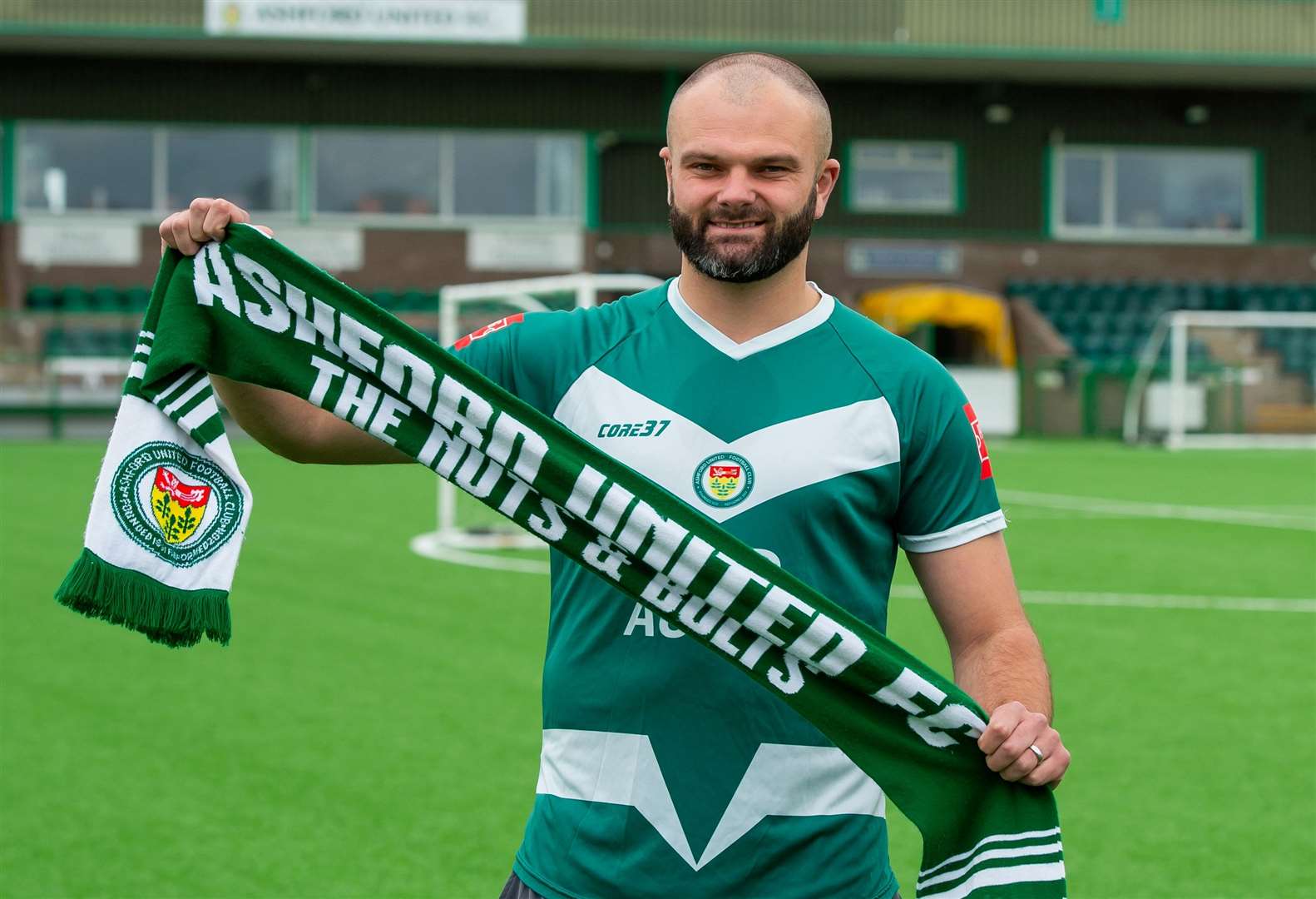 Gary Lockyer on the Homelands pitch following his return to Ashford. Picture: Ian Scammell