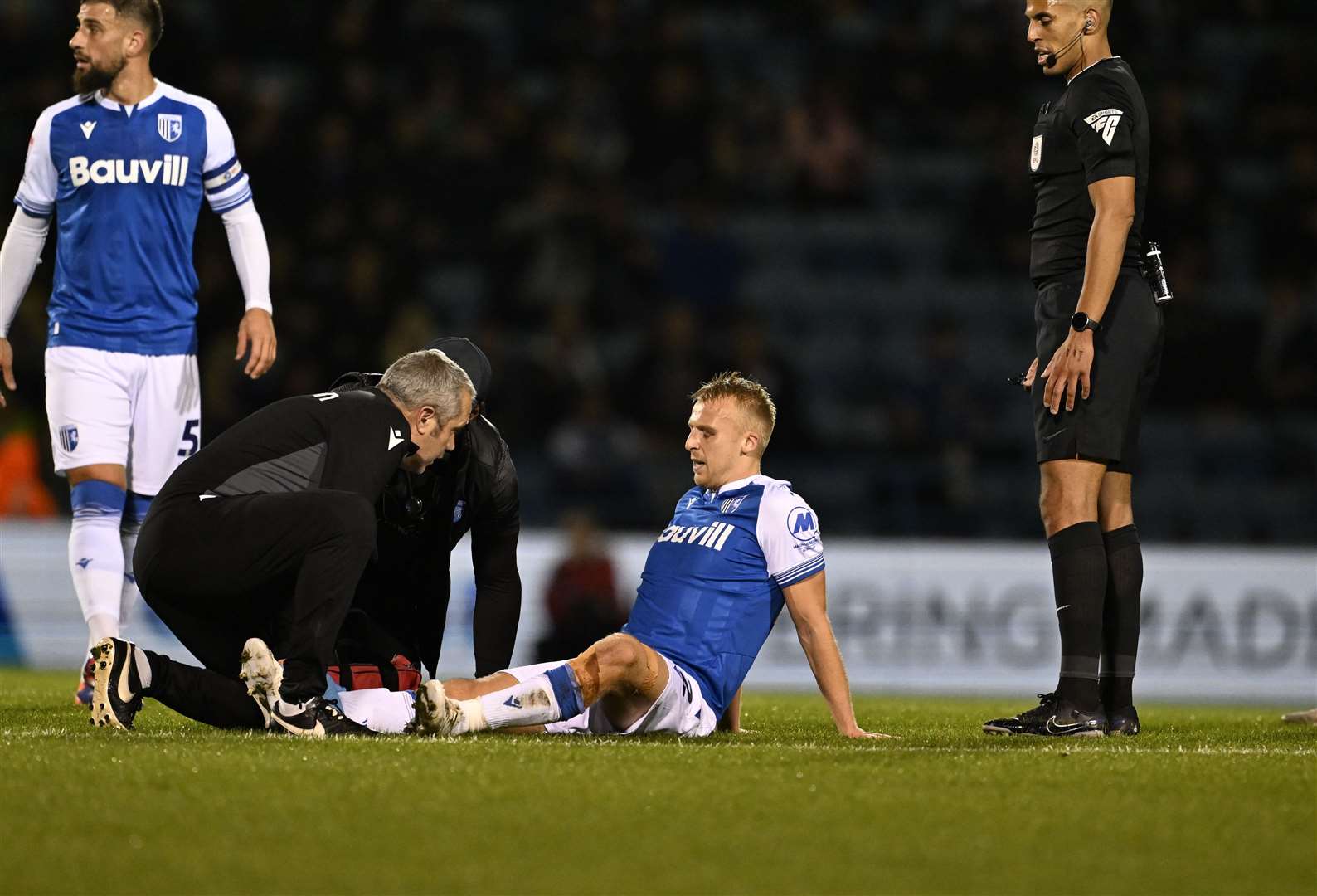 George Lapslie went off injured on Tuesday and is a weekend doubt Picture: Barry Goodwin