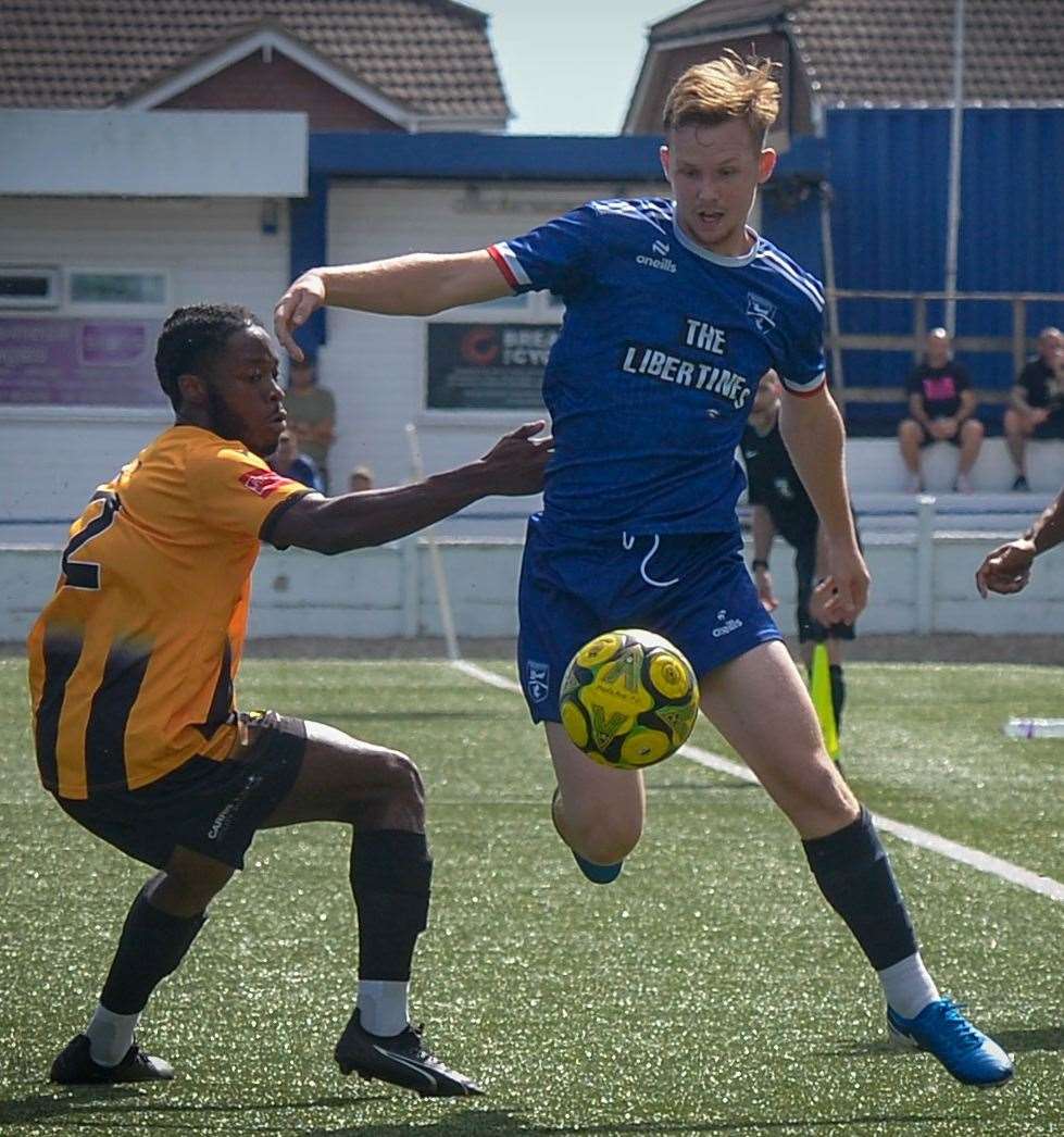 Midfielder Brandon Davey - has scored three goals in as many games for Margate. Picture: Stuart Watson