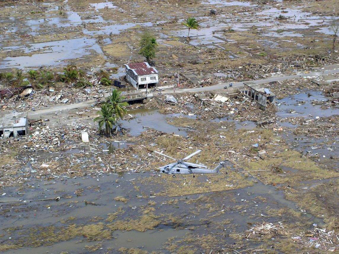 The devastated Sumatran coastline following the Boxing Day tsunami (CNN/PA)