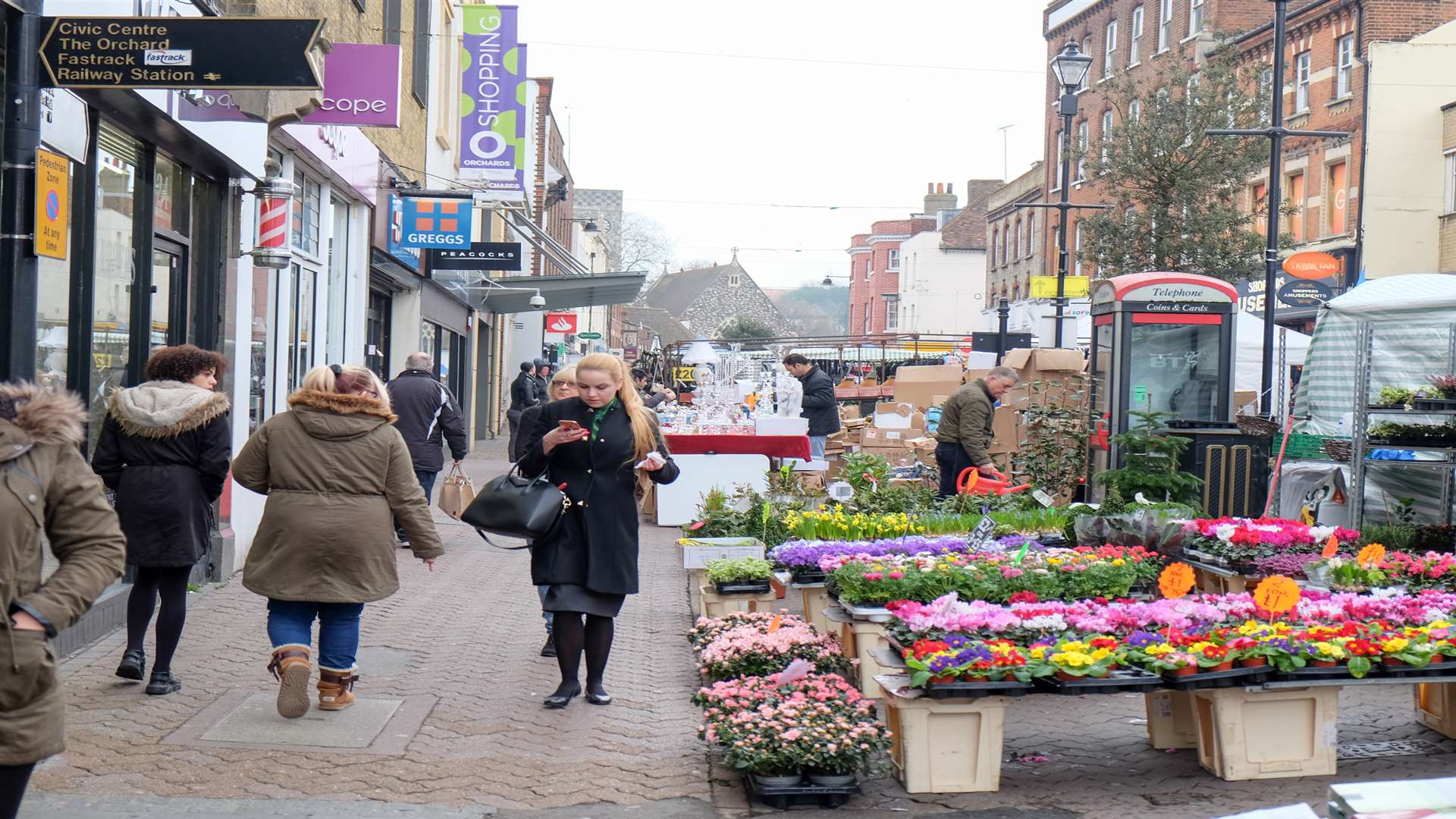 Dartford Town Centre. High Street is busy on Market Day and the council wants to do even more to improve it.