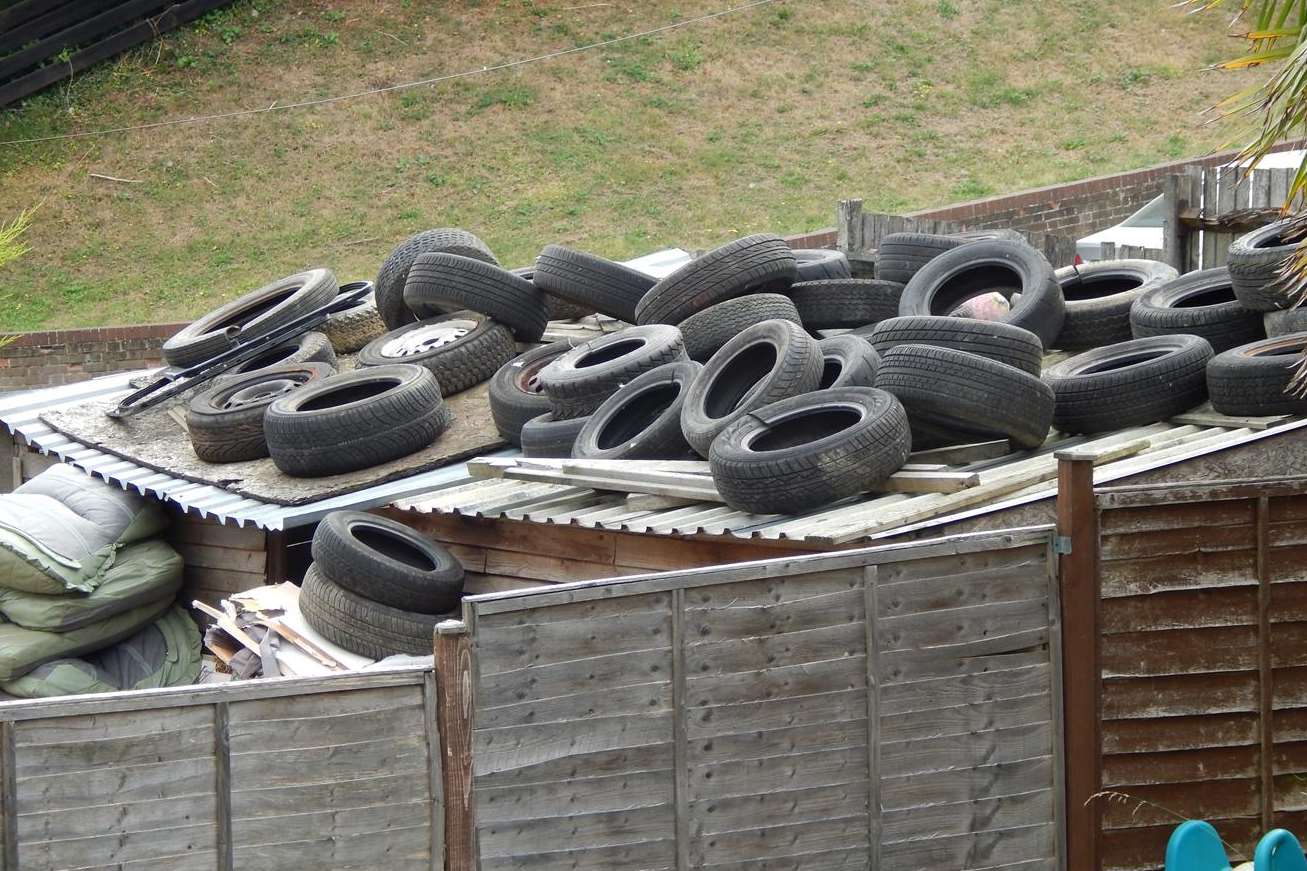 Rubbish left by a former tenant of a house in Sundridge Drive, Chatham