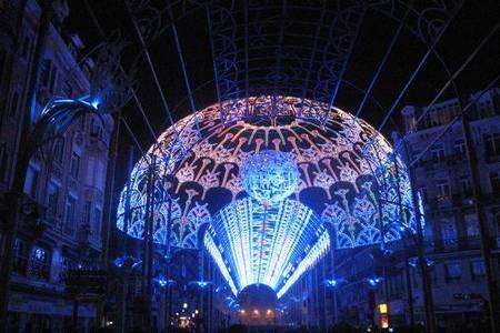 Street lit up in Lille