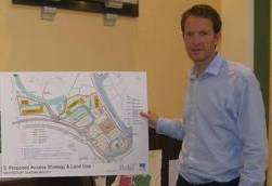 Rob Scadding from consultants Planning Potential and Giles Haywood from LXB at an exhibition on the plans