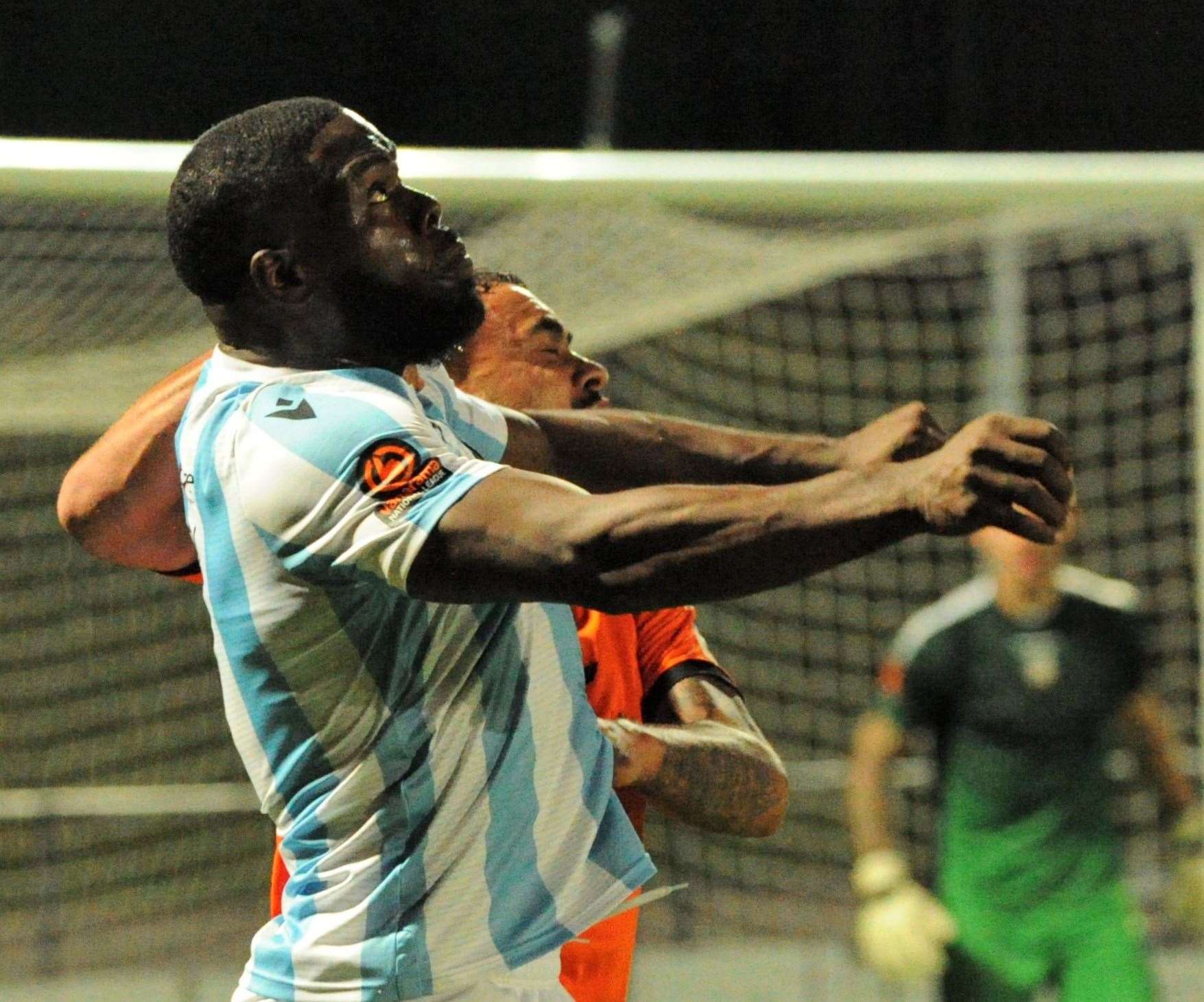 Maidstone United striker James Alabi in action at Barnet. Picture: Steve Terrell