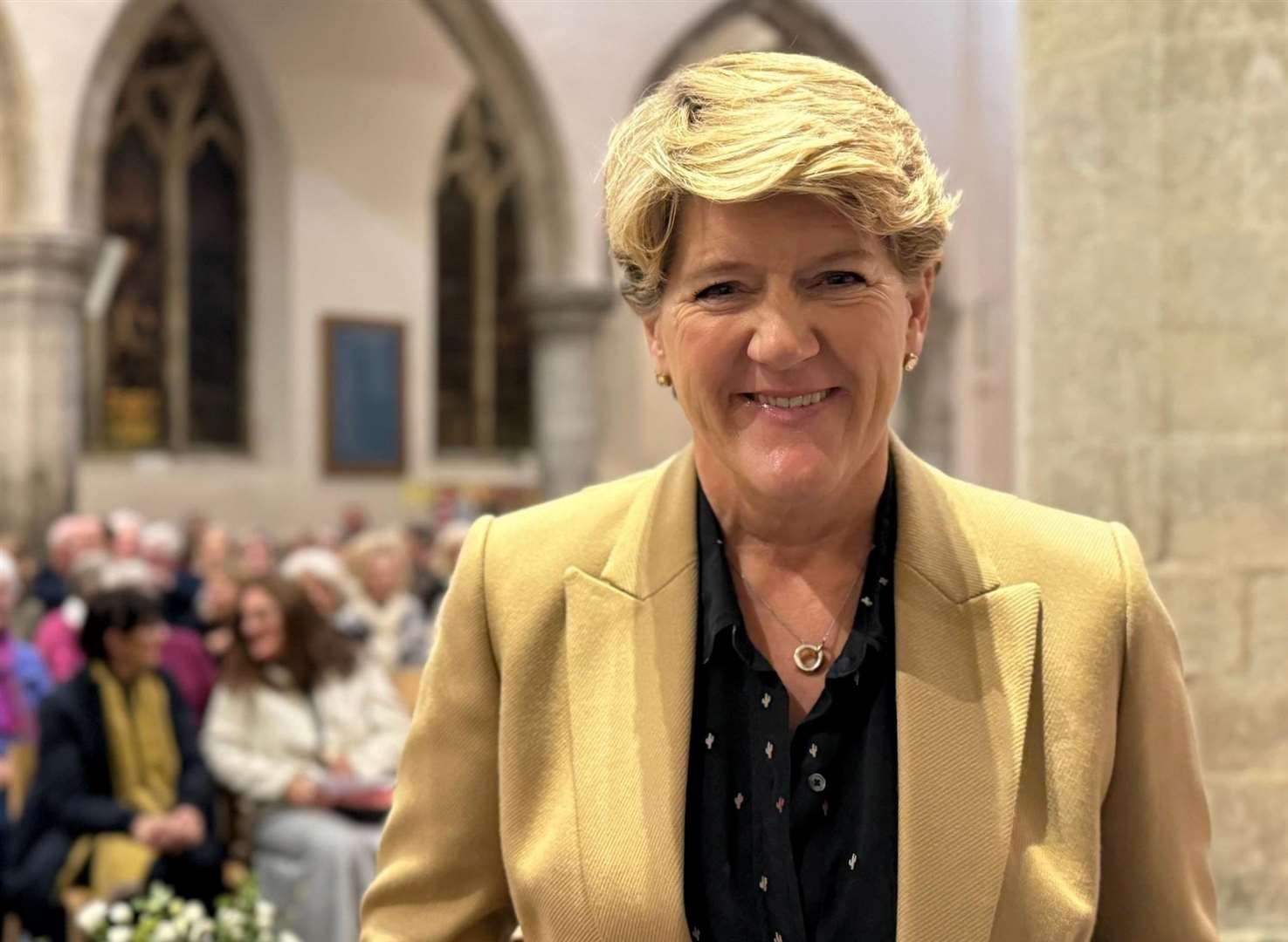 Clare Balding visited St Mildred's Church in Tenterden High Street. Picture: Sue Ferguson