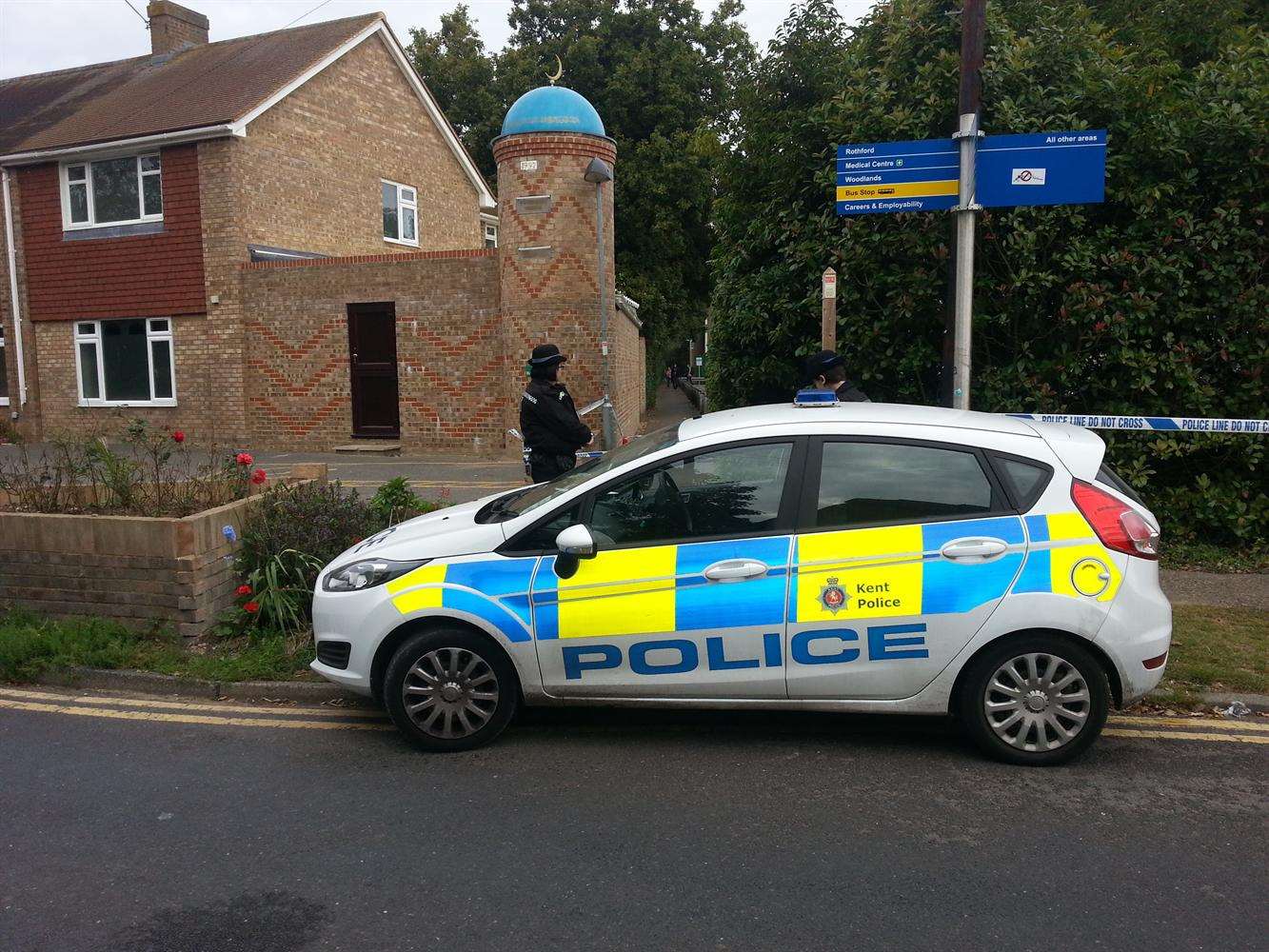 Police closed off a section of pathway at the University of Kent following the latest attack. Picture: Alex Claridge