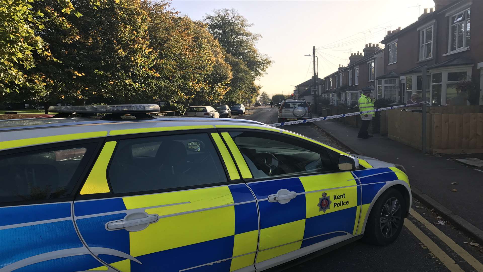 The cordon is in place on Heath Road, Barming, close to the junction with Heath Grove