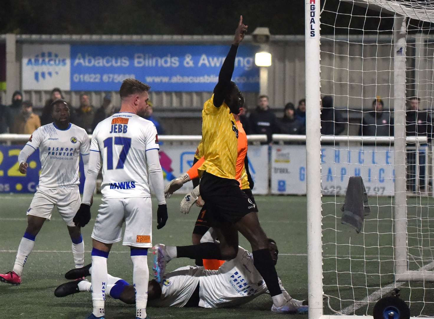 Levi Amantchi scores his second goal of the night. Picture: Steve Terrell