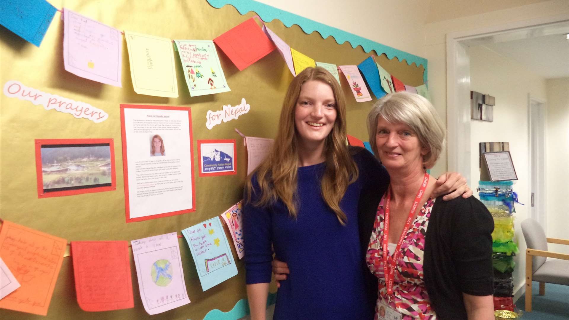 Lois with mum Sue at Herne Infant School