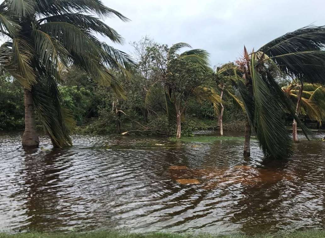 The hotel was also flooded