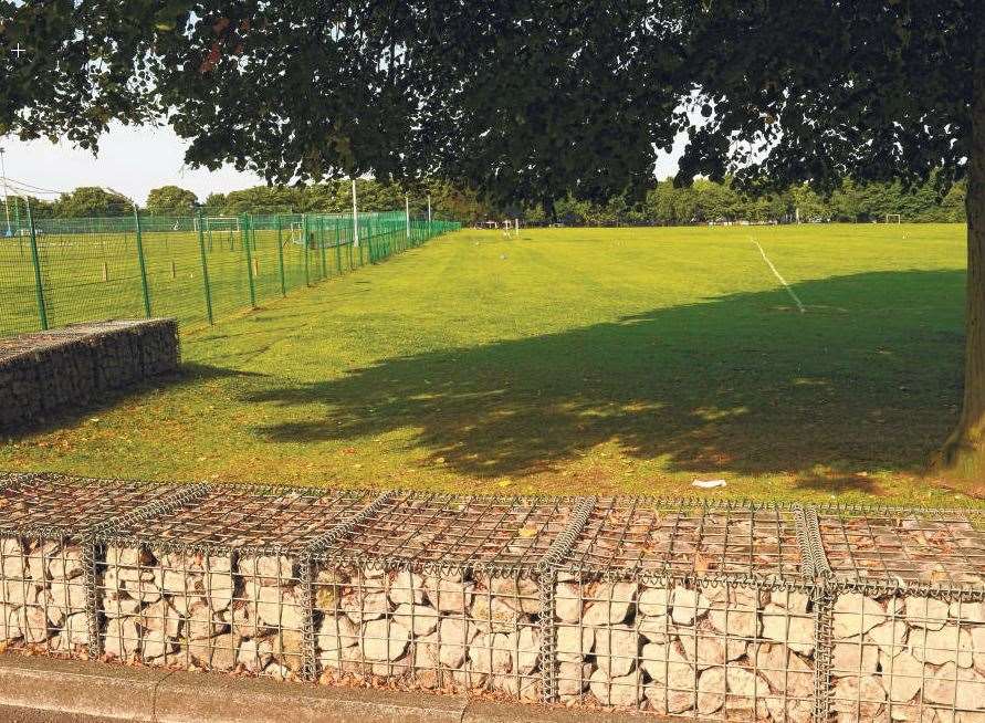 An area of the park was sealed off by police.