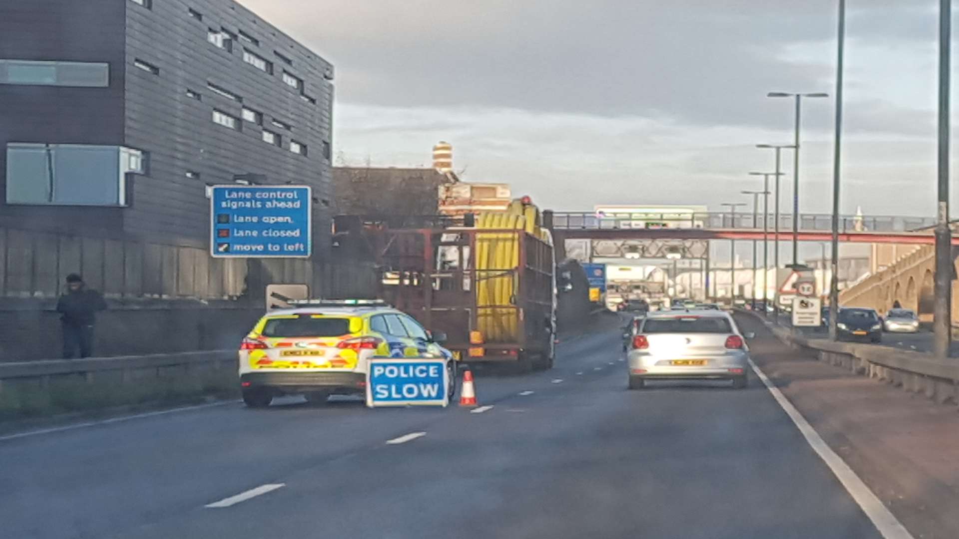 Traffic is building around Medway Tunnel