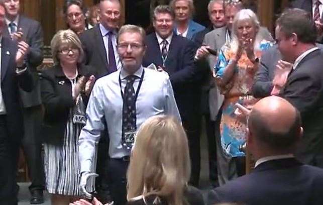 Former South Thanet MP Craig Mackinlay’s return to the House of Commons on May 22. Picture: BBC Parliament