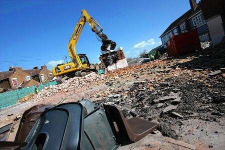 The demolition of buildings at the former Cheyne Middle School site