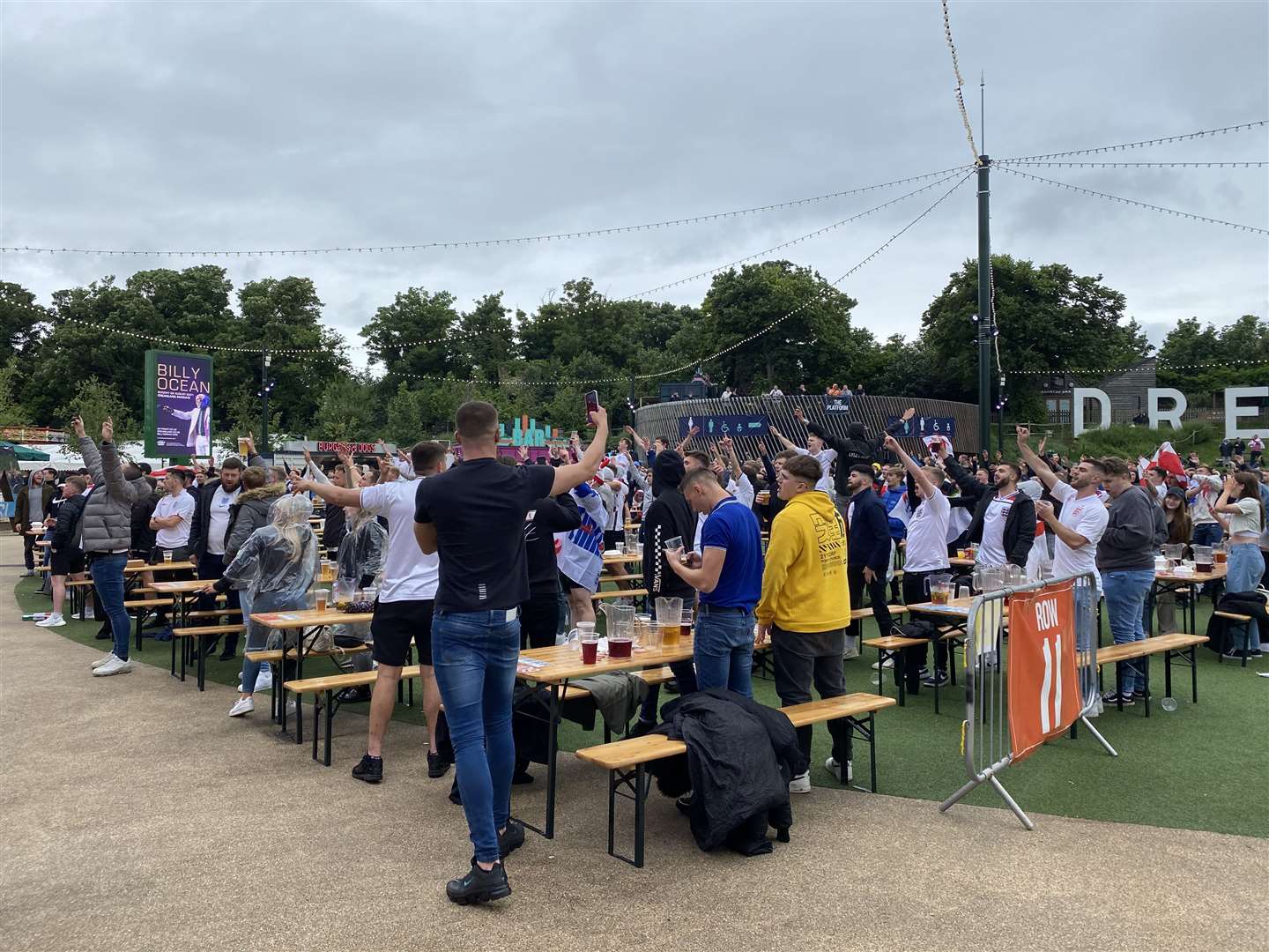 Fans rise for the National Anthem at Dreamland