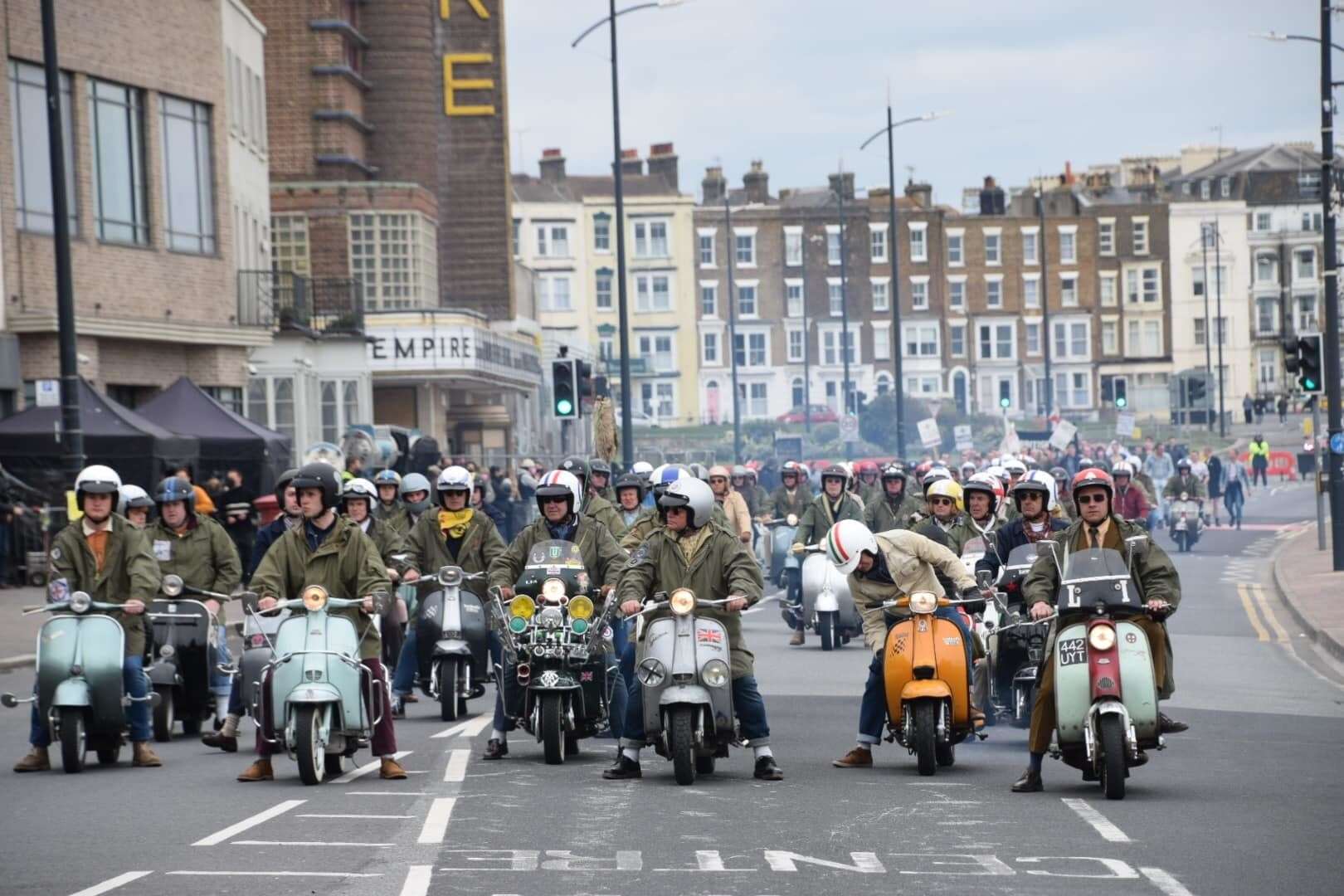 Marine Terrace was shut to allow for filming of mods and skinheads for scenes in the Hollywood film. Picture: Roberto Fabiani