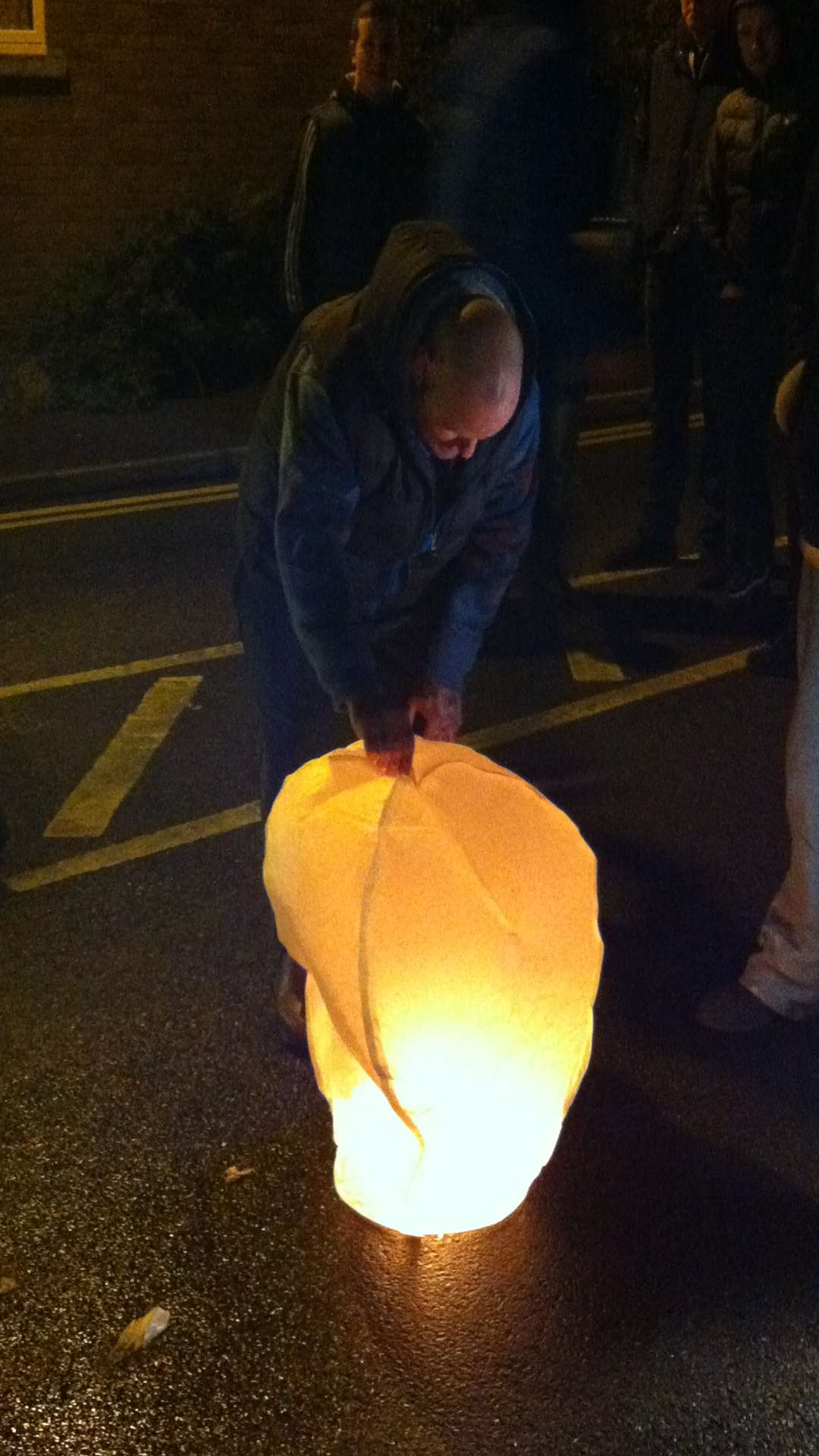 Lighting Chinese lanterns