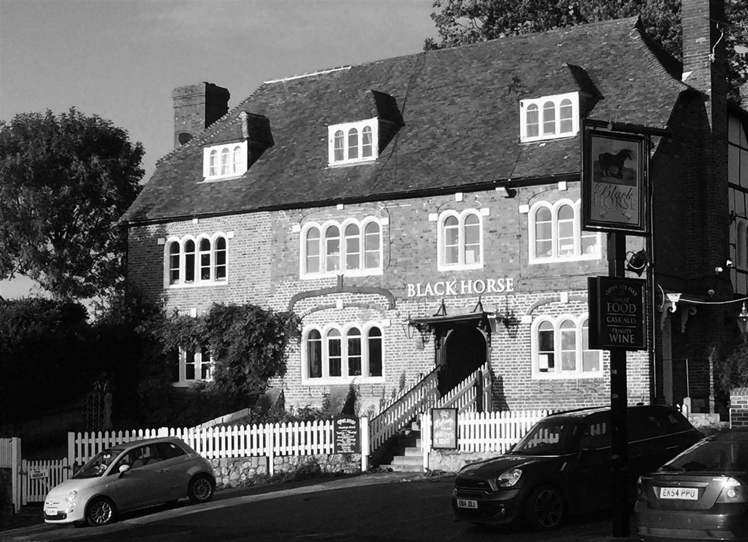 The Black Horse pub is in the centre of the village