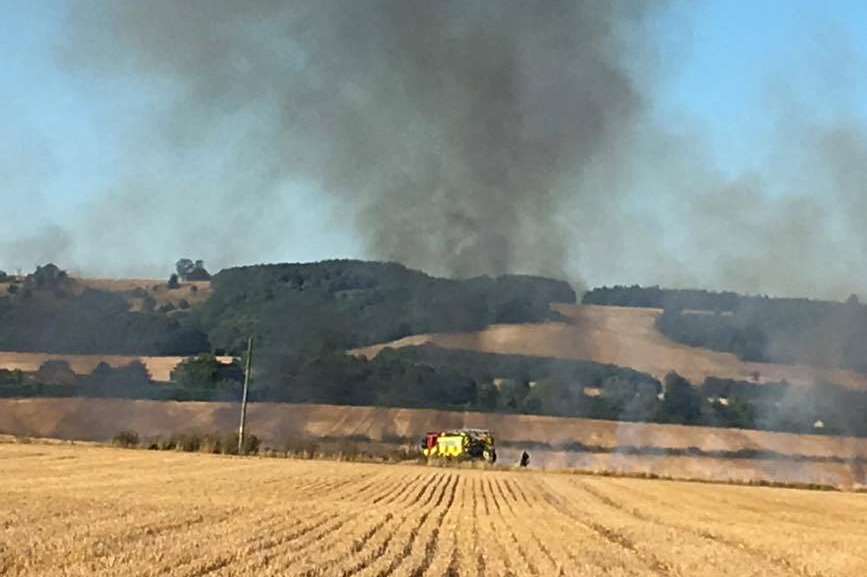 Fire crews are battling the flames. Pic by Helen Conway