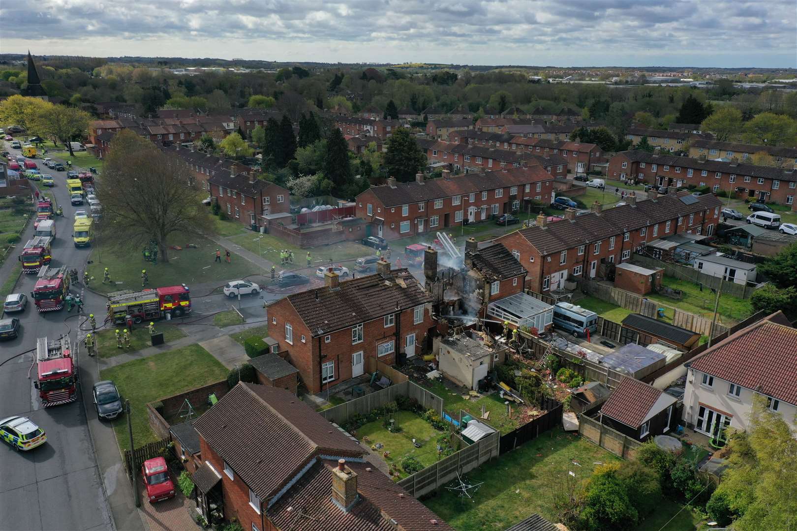 The explosion in Mill View, Willesborough. Picture: UKNIP