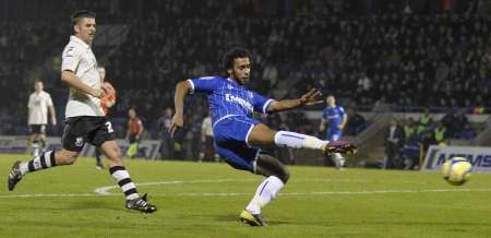 Stefan Payne scores Gillingham's third goal