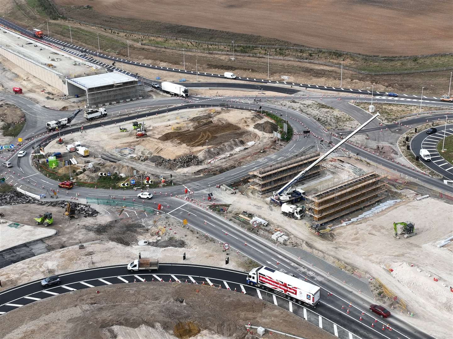 Progress being made on the Stockbury Flyover project in October 2023. Picture: Phil Drew