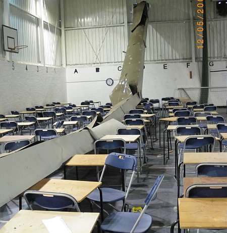 The collapsed heating duct at Minster College