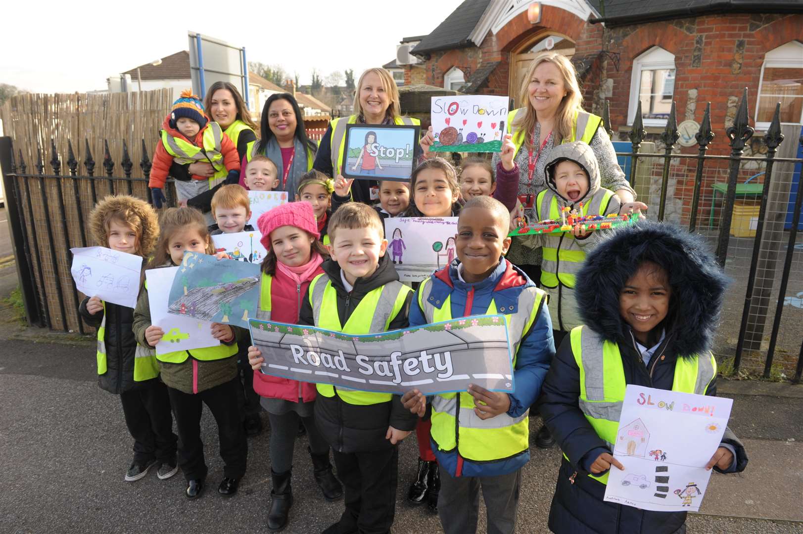 Children campaining for a new zebra crossing. Picture: Steve Crispe (6851879)