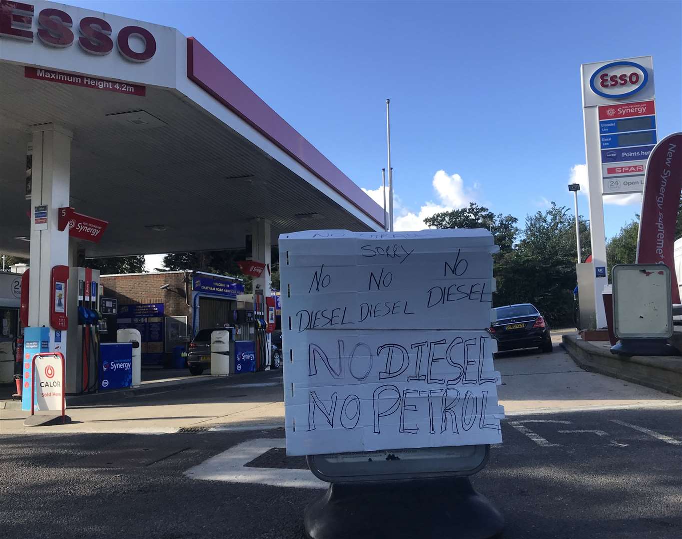 An Esso petrol station in Maidstone was hit with shortages this week