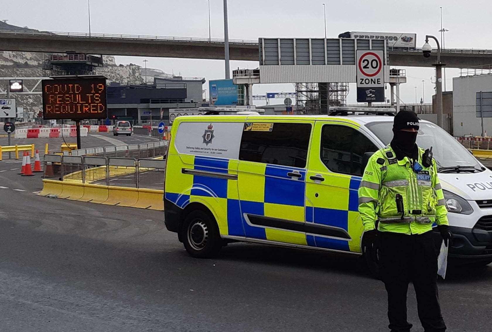 A police officer at the Port of Dover on New Year's Day (43791643)