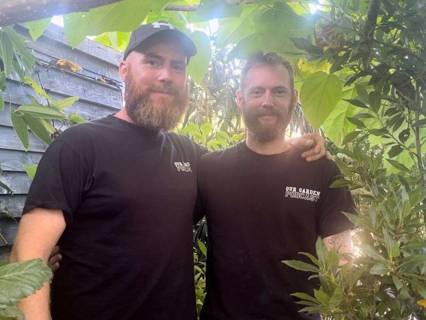 Brothers Oliver, left, and Chris Bowers have created the mini-rainforest