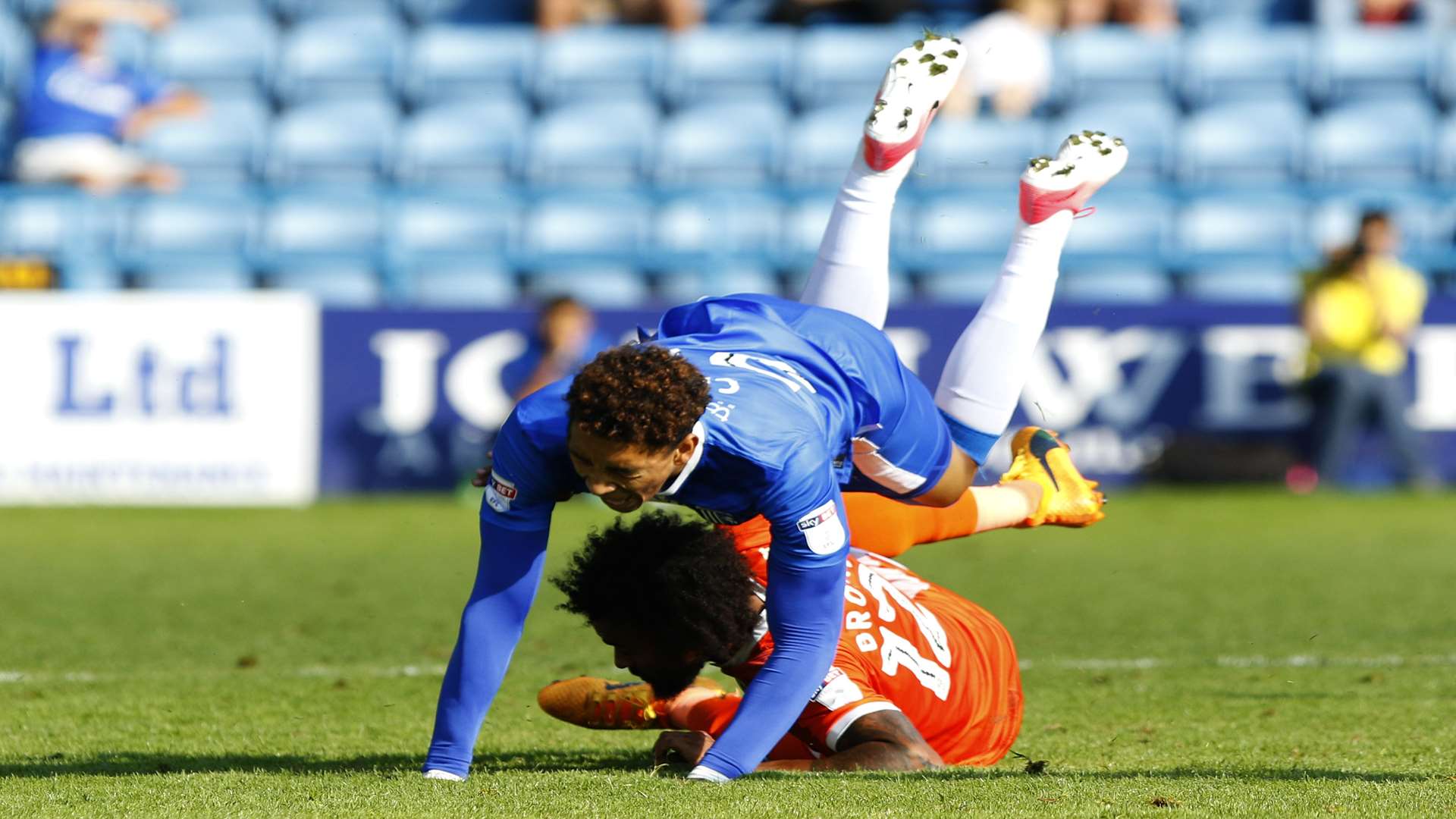 New signing Sean Clare takes a tumble Picture: Andy Jones