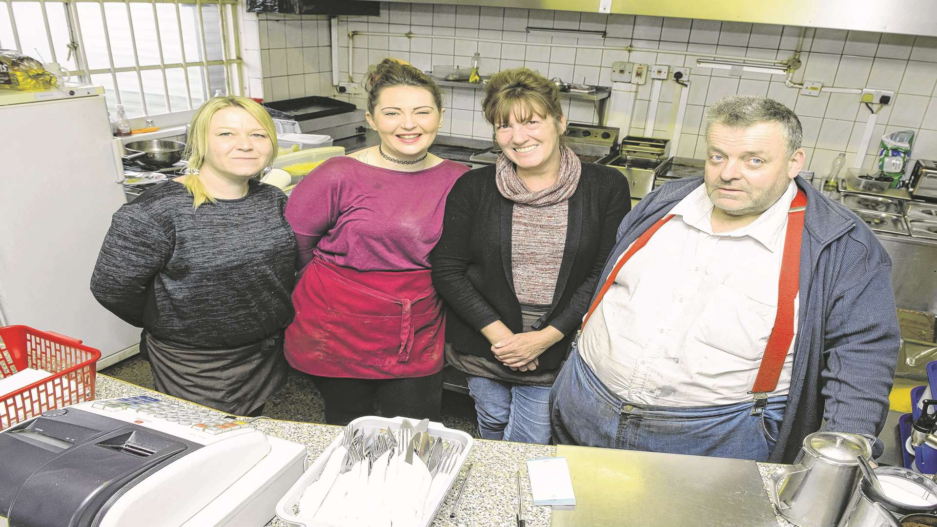 End of an era: (from the left) George Shaw, Hayley Hewitt, manager Michele Bowen and owner Fred Ford.