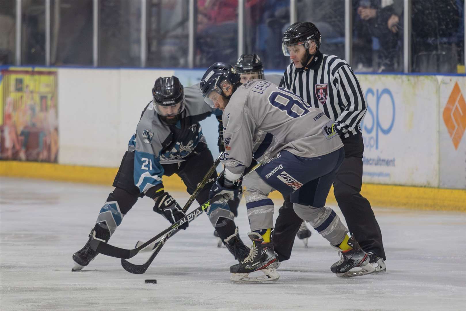 Stanislav Lascek takes on Mark Austen as Invicta Dynamos faced MK Thunder at Planet Ice, Gillingham Picture: David Trevallion