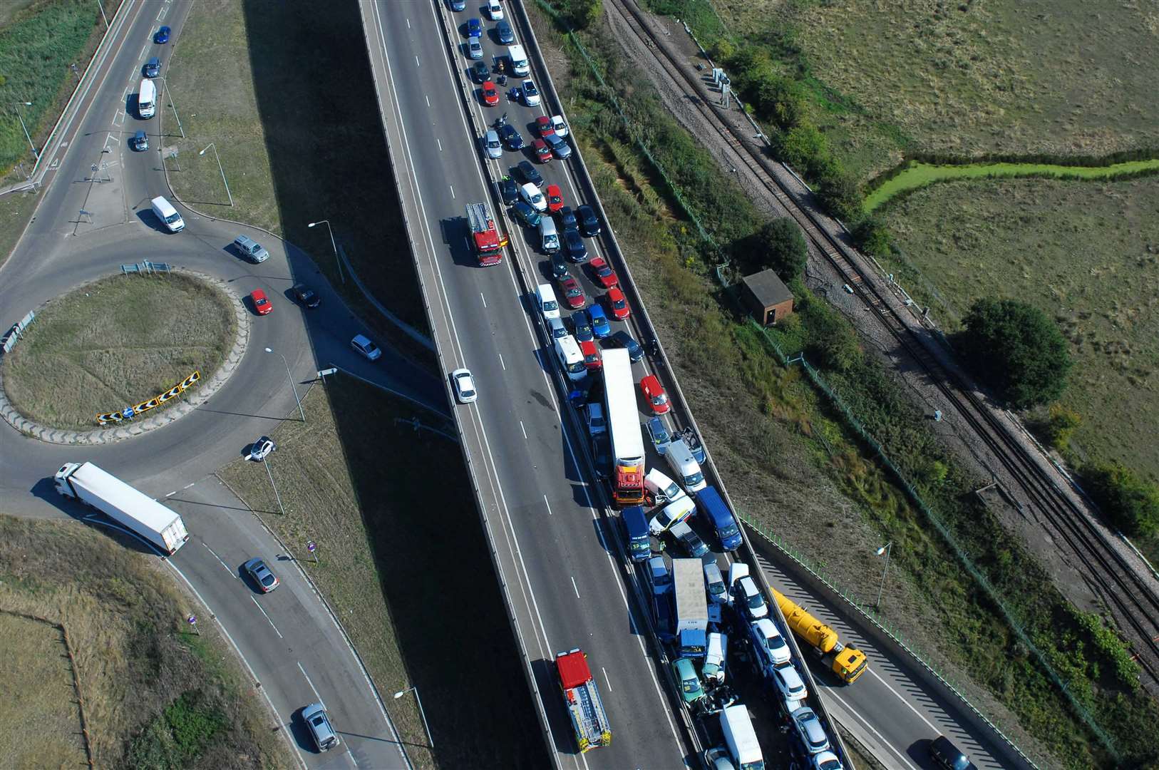 The Sheppey Crossing crash from above. Picture: National Police Air Service