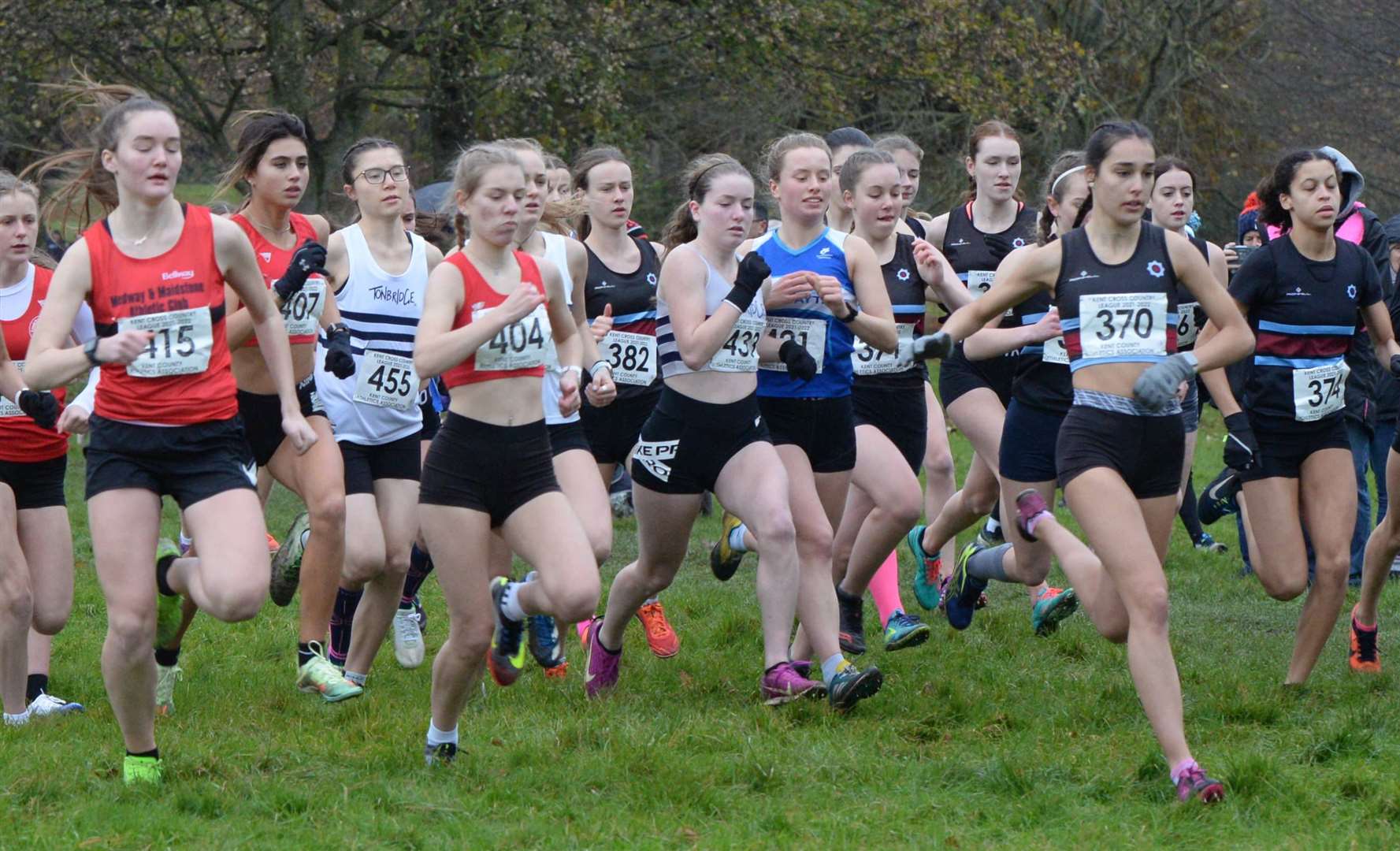 The under-17 women's race gets under way at Footscray. Picture: Chris Davey (53364442)