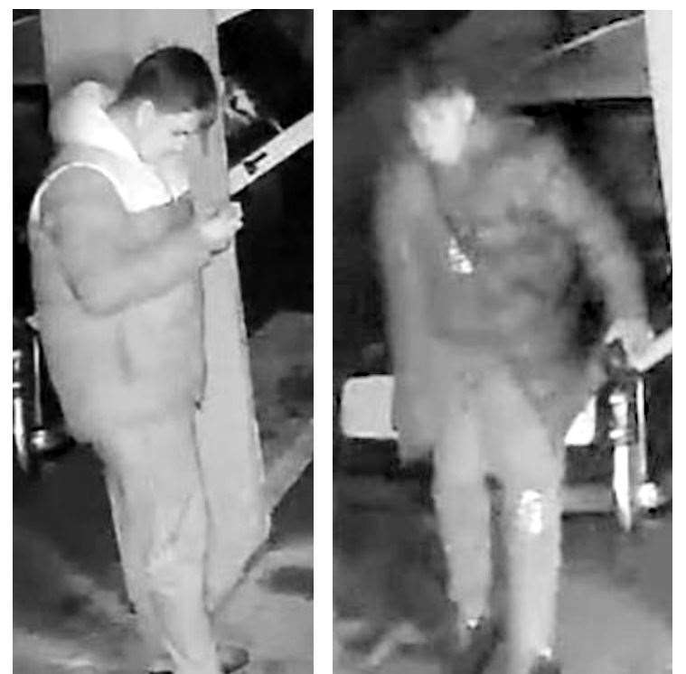 Kent Police are looking to locate two people possibly linked to car vandalism in Station Road, Whitstable. Pic: Kent Police