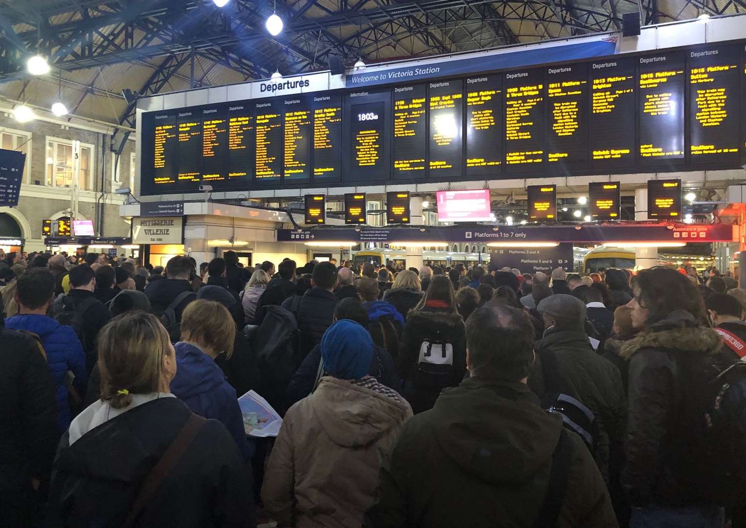 Huge queues at London Victoria