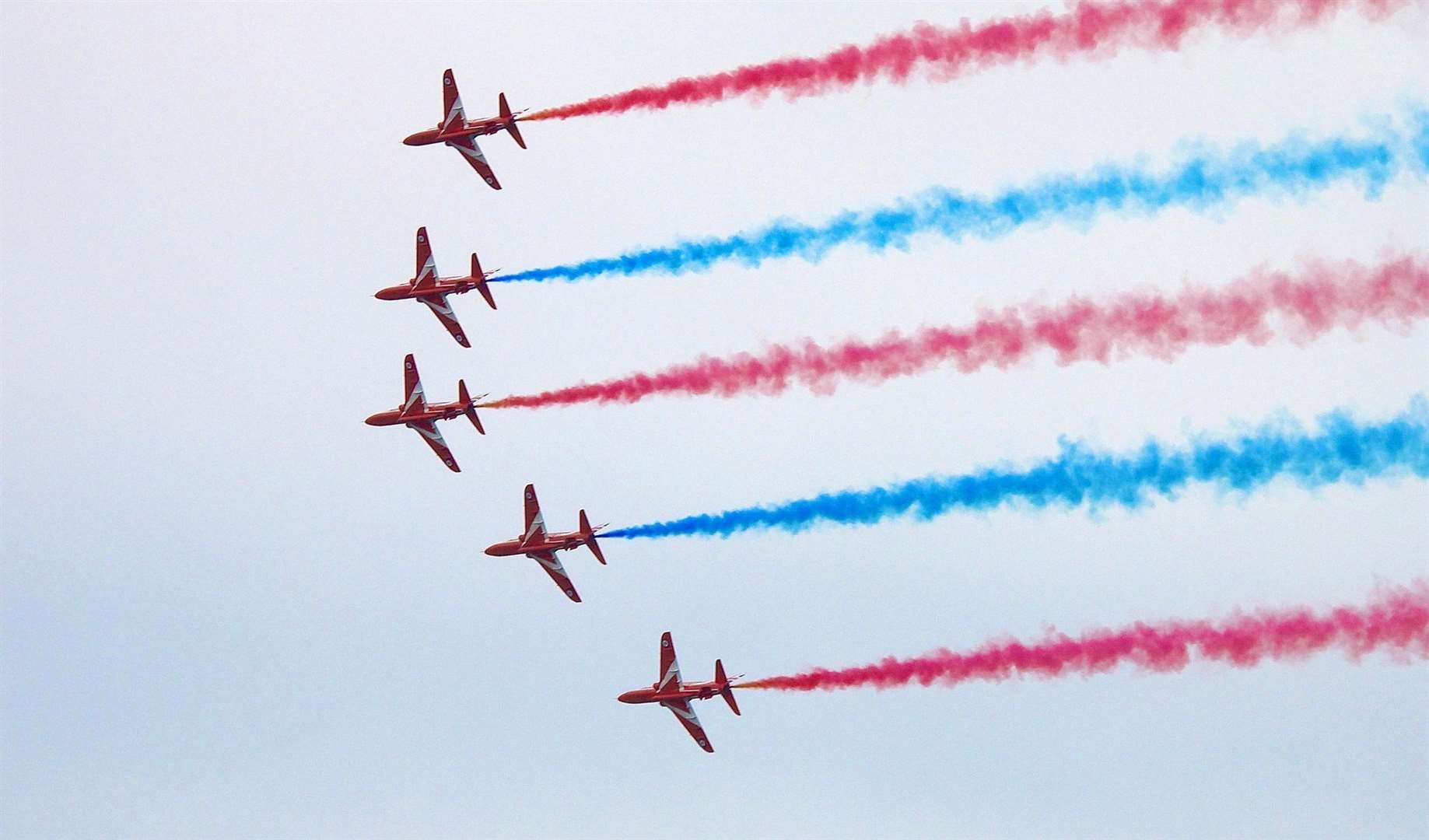 The Red Arrows fly over Folkestone Airshow. Picture: Kevin Clark