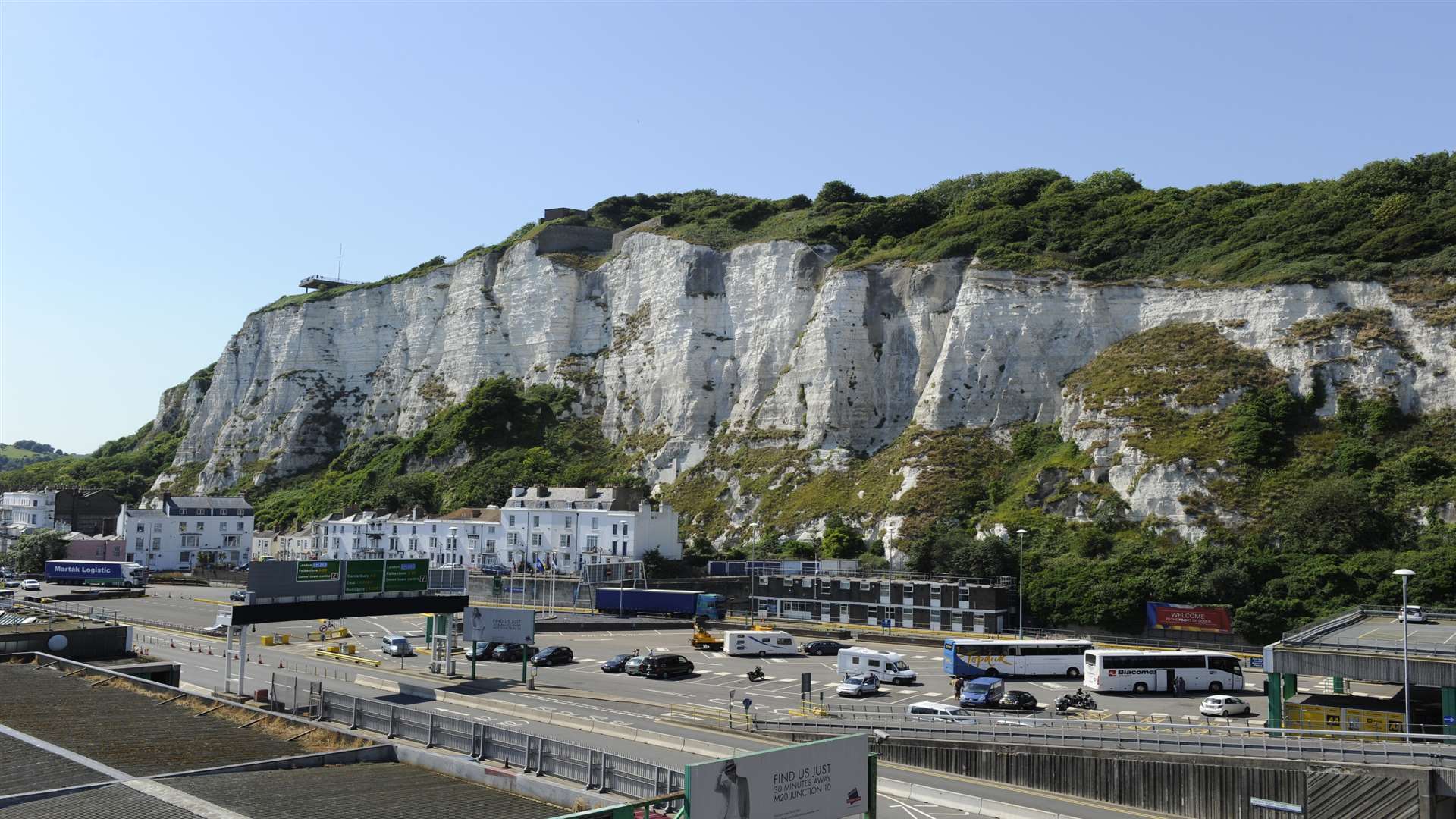 Dover with its iconic White Cliffs