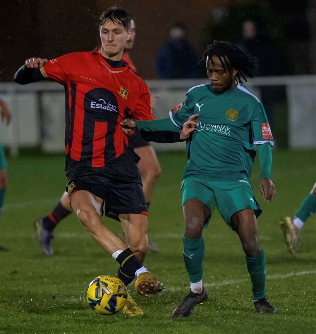 Action from Sittingbourne's 2-1 midweek victory over Sevenoaks. Picture: Ian Scammell