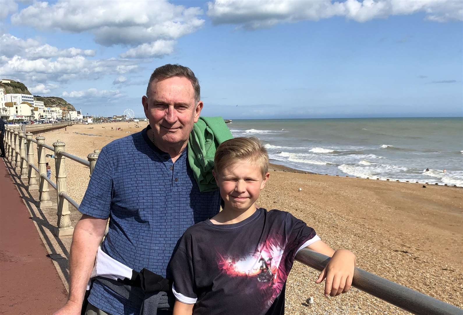 Maidstone bus driver Peter Hart, left, with grandson Ben